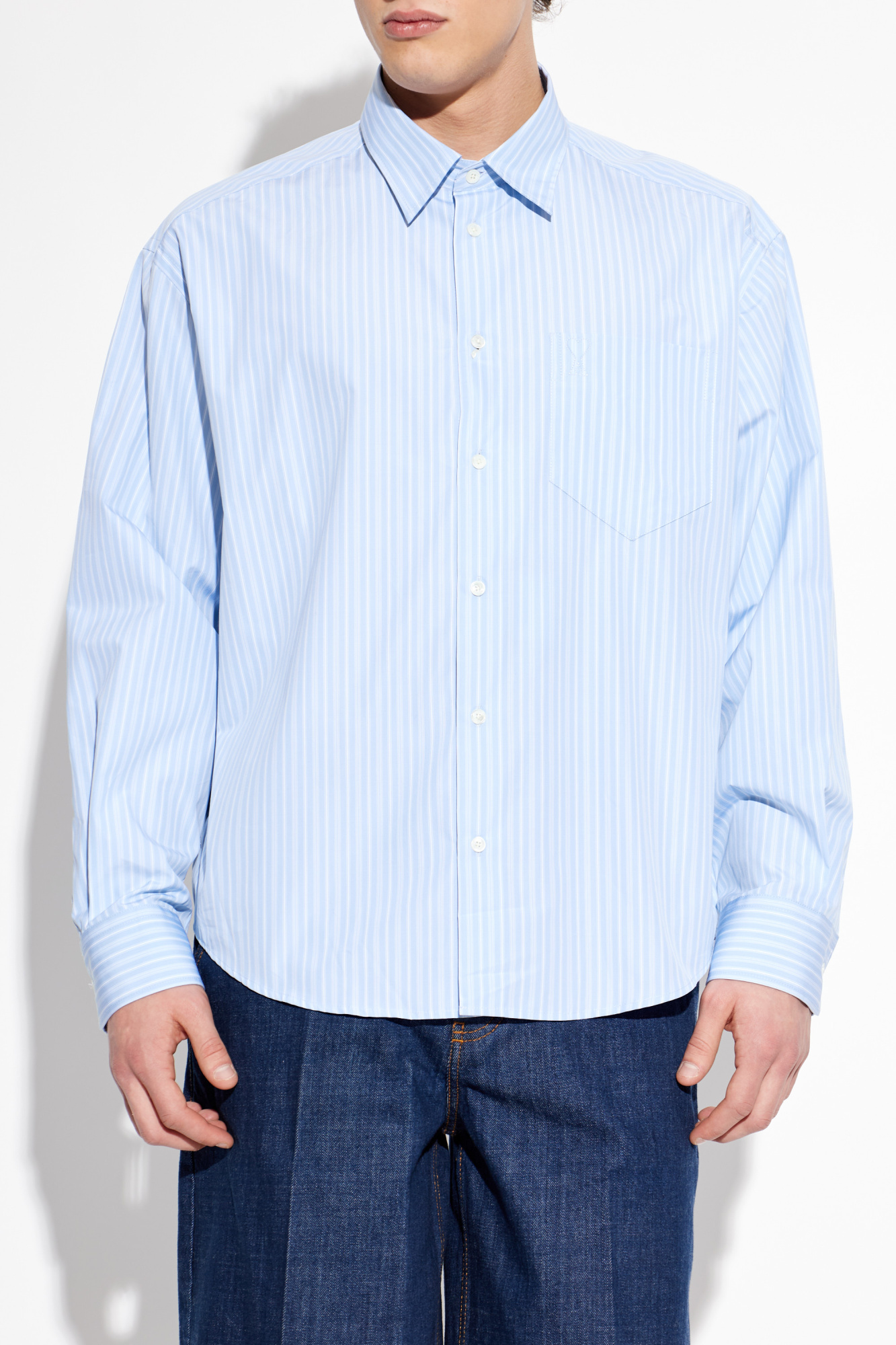 Modrý Striped shirt Ami Alexandre Mattiussi - Vitkac Slovakia